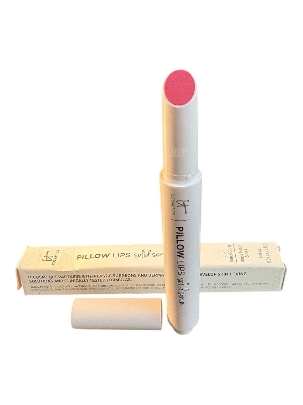 IT Cosmetics Pillow Lips Solid Serum 5-in-1 Tinted Gloss in Shade 11:11 NIB